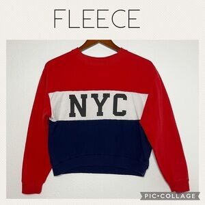NYC crop top color block sweater